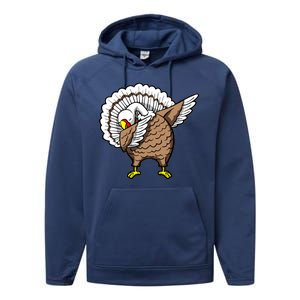 Dabbing Turkey Funny Thanksgiving Day Performance Fleece Hoodie