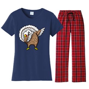 Dabbing Turkey Funny Thanksgiving Day Women's Flannel Pajama Set