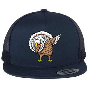 Dabbing Turkey Funny Thanksgiving Day Flat Bill Trucker Hat