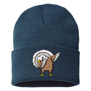 Dabbing Turkey Funny Thanksgiving Day Sustainable Knit Beanie