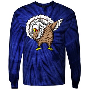 Dabbing Turkey Funny Thanksgiving Day Tie-Dye Long Sleeve Shirt