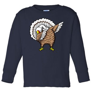 Dabbing Turkey Funny Thanksgiving Day Toddler Long Sleeve Shirt