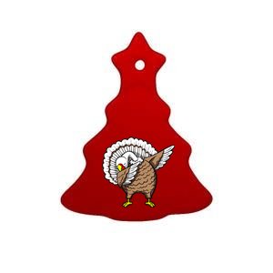 Dabbing Turkey Funny Thanksgiving Day Ceramic Tree Ornament