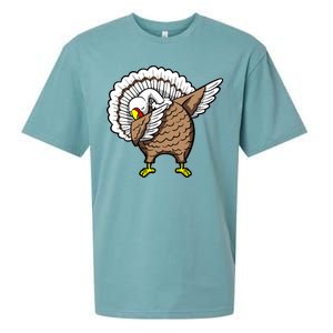 Dabbing Turkey Funny Thanksgiving Day Sueded Cloud Jersey T-Shirt