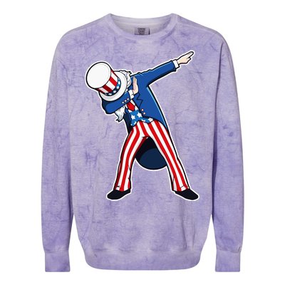 Dabbing Uncle Sam 4th of July Independence Day Colorblast Crewneck Sweatshirt