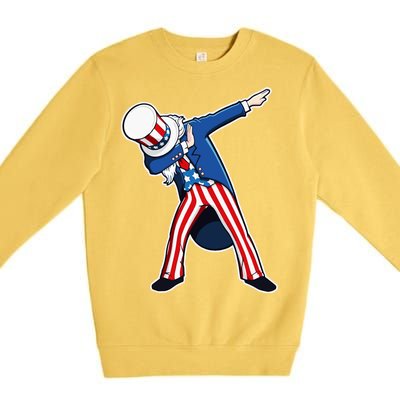 Dabbing Uncle Sam 4th of July Independence Day Premium Crewneck Sweatshirt