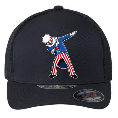 Dabbing Uncle Sam 4th of July Independence Day Flexfit Unipanel Trucker Cap