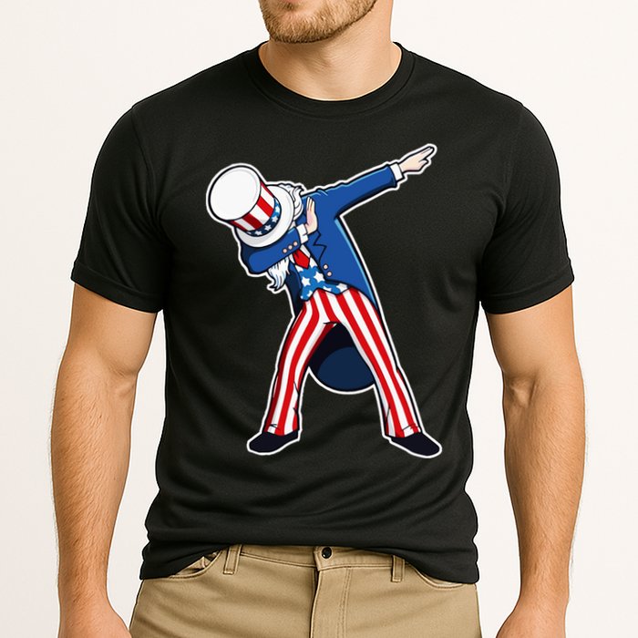 Dabbing Uncle Sam 4th of July Independence Day Cooling Performance Crew T-Shirt