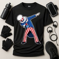 Dabbing Uncle Sam 4th of July Independence Day Cooling Performance Crew T-Shirt