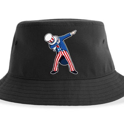 Dabbing Uncle Sam 4th of July Independence Day Sustainable Bucket Hat