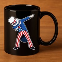 Dabbing Uncle Sam 4th of July Independence Day 11oz C Handle Ceramic Mug