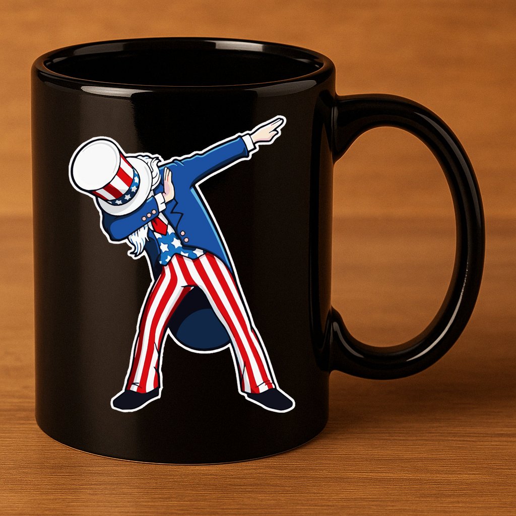 Dabbing Uncle Sam 4th of July Independence Day 11oz C Handle Ceramic Mug