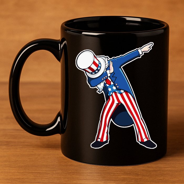 Dabbing Uncle Sam 4th of July Independence Day 11oz C Handle Ceramic Mug