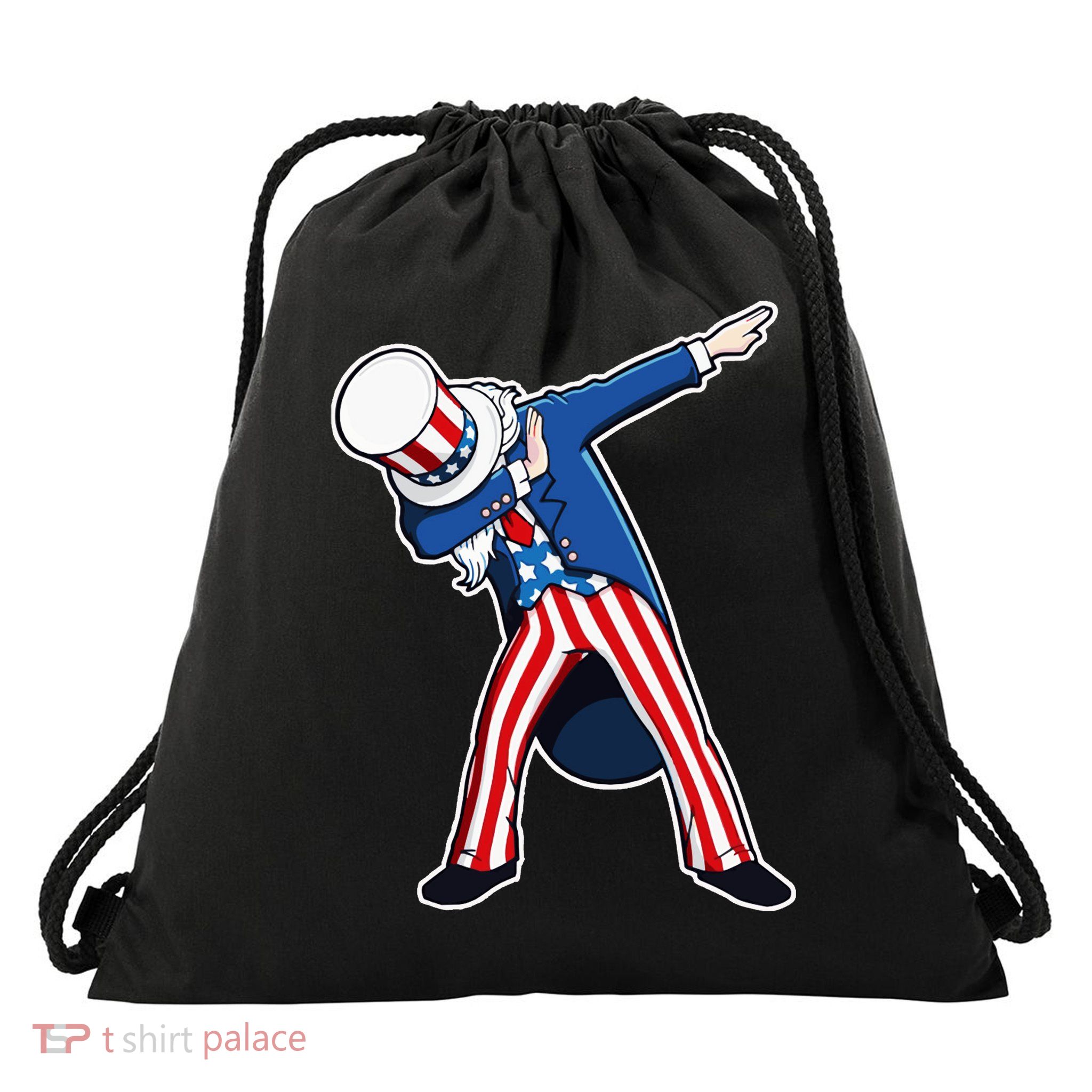 Dabbing Uncle Sam 4th of July Independence Day Drawstring Bag