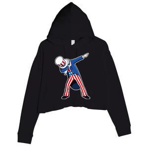 Dabbing Uncle Sam 4th of July Independence Day Crop Fleece Hoodie