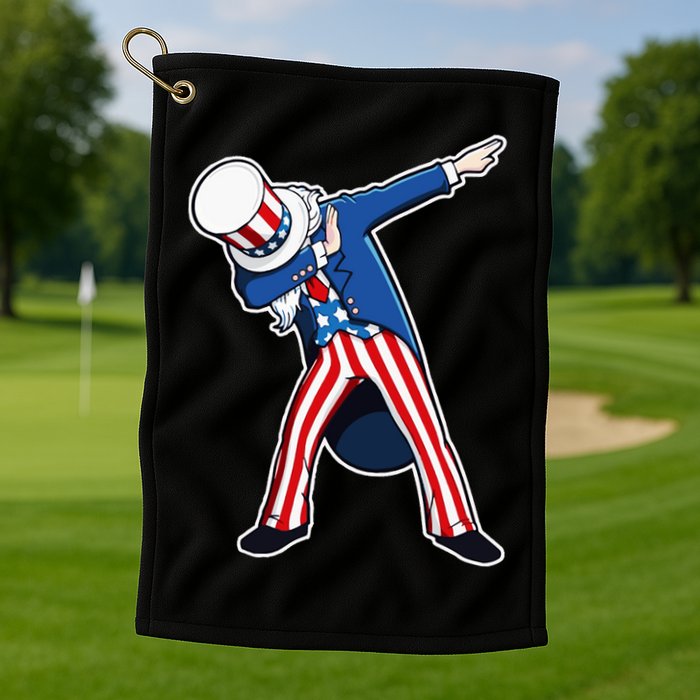 Dabbing Uncle Sam 4th of July Independence Day Golf Towel