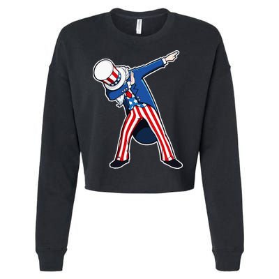 Dabbing Uncle Sam 4th of July Independence Day Cropped Pullover Crew