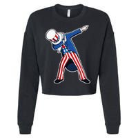 Dabbing Uncle Sam 4th of July Independence Day Cropped Pullover Crew