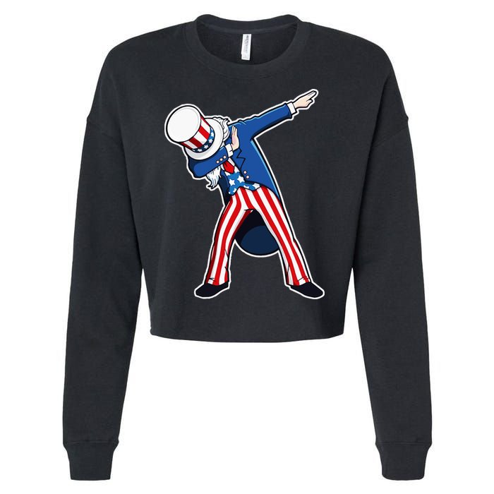 Dabbing Uncle Sam 4th of July Independence Day Cropped Pullover Crew