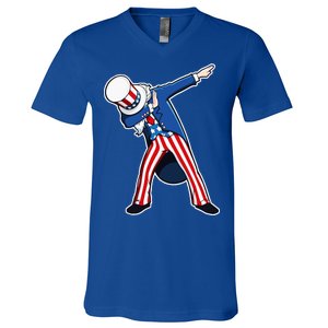 Dabbing Uncle Sam 4th of July Independence Day V-Neck T-Shirt