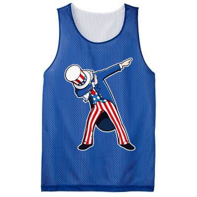 Dabbing Uncle Sam 4th of July Independence Day Mesh Reversible Basketball Jersey Tank
