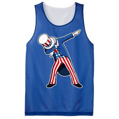 Dabbing Uncle Sam 4th of July Independence Day Mesh Reversible Basketball Jersey Tank