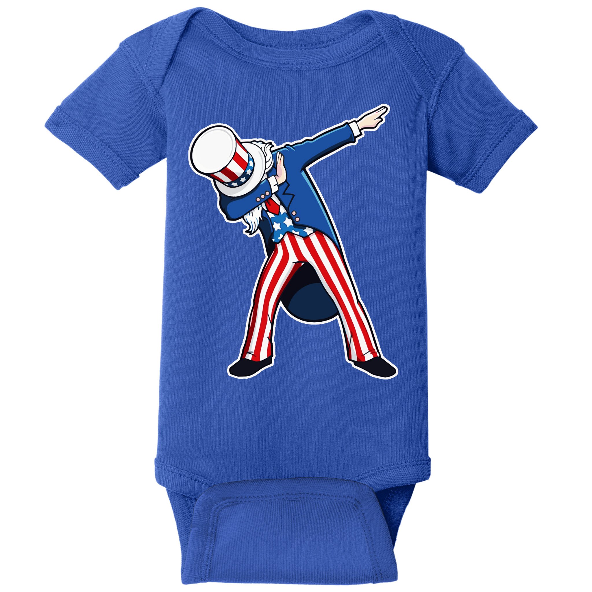 Dabbing Uncle Sam 4th of July Independence Day Baby Bodysuit
