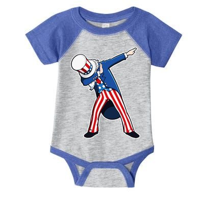Dabbing Uncle Sam 4th of July Independence Day Infant Baby Jersey Bodysuit
