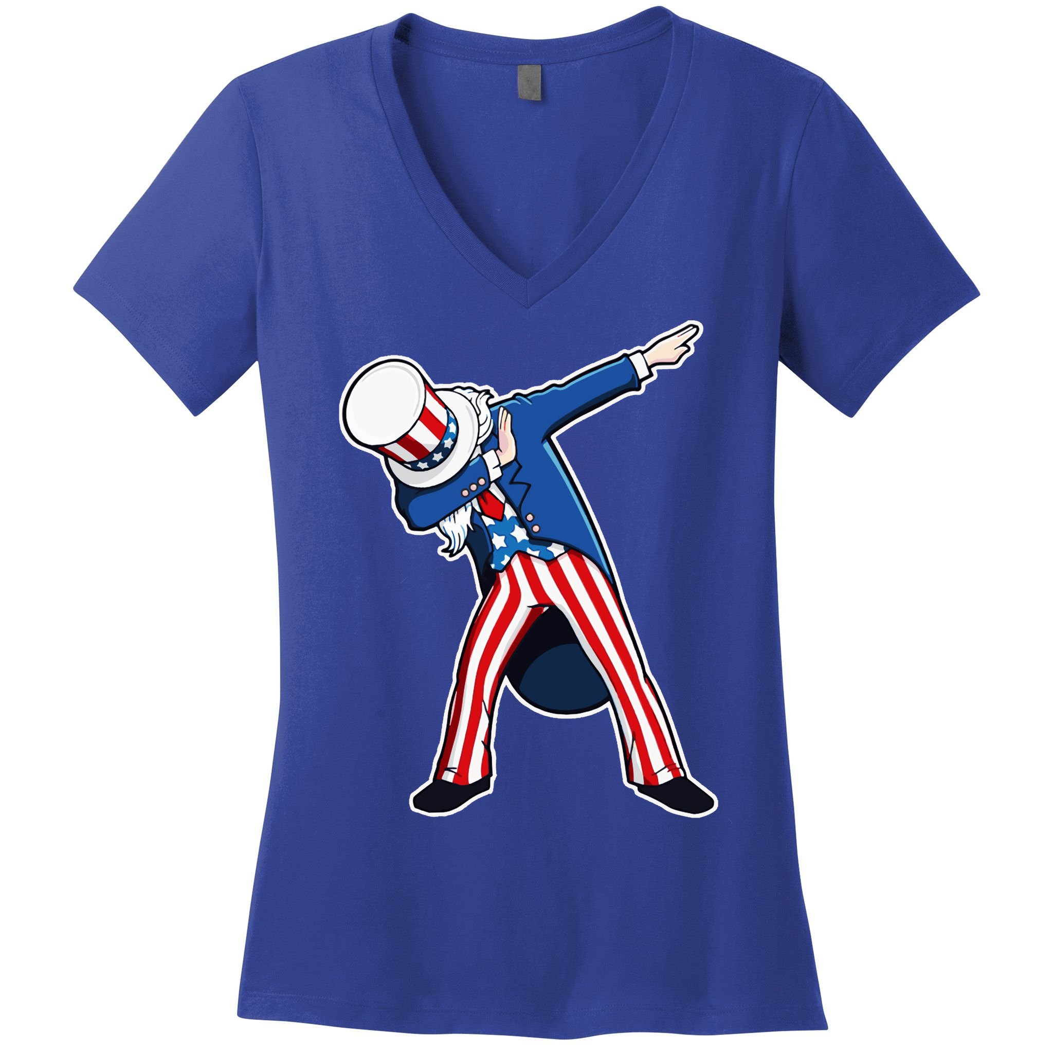 Dabbing Uncle Sam 4th of July Independence Day Women's V-Neck T-Shirt