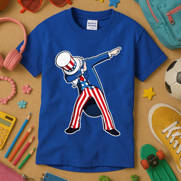 Dabbing Uncle Sam 4th of July Independence Day Kids T-Shirt