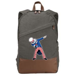 Dabbing Uncle Sam 4th of July Independence Day Cotton Canvas Backpack