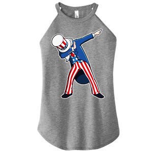 Dabbing Uncle Sam 4th of July Independence Day Women's Perfect Tri Rocker Tank