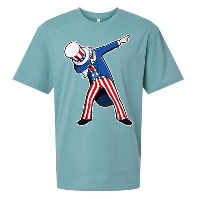 Dabbing Uncle Sam 4th of July Independence Day Sueded Cloud Jersey T-Shirt