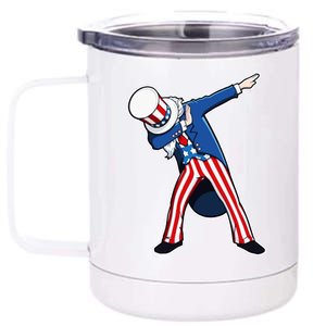 Dabbing Uncle Sam 4th of July Independence Day 12 oz Stainless Steel Tumbler Cup