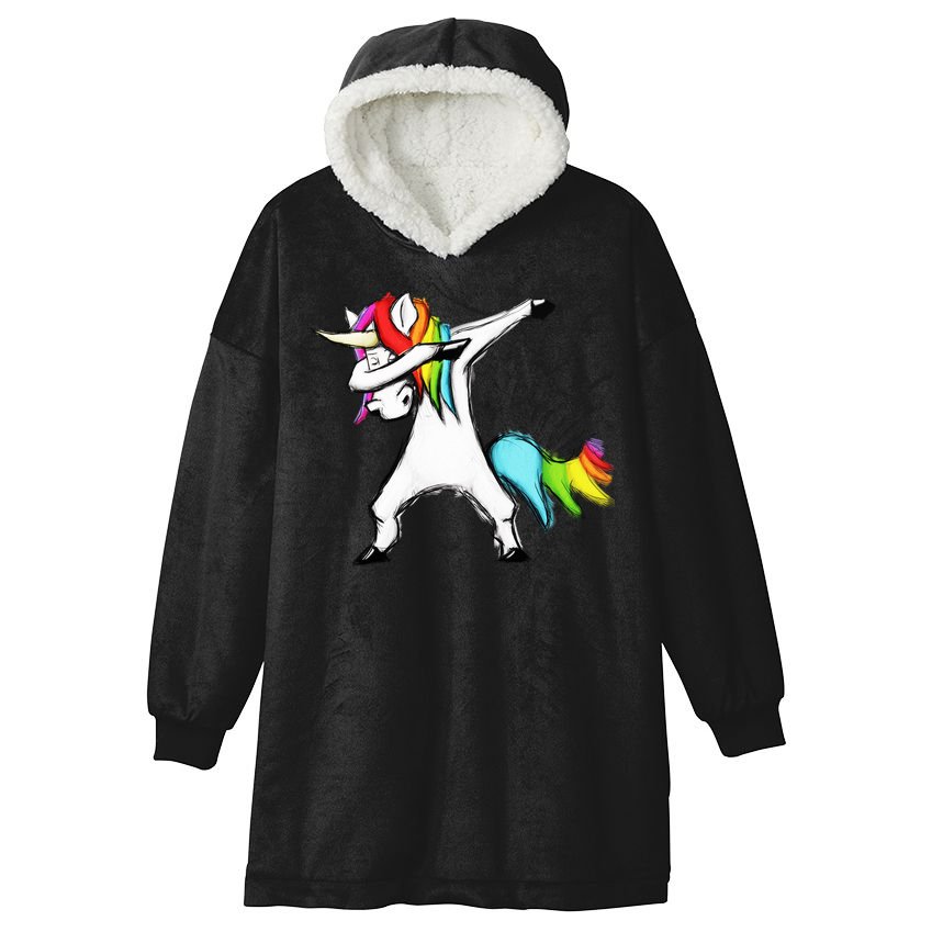 Dabbing Unicorn - Autism Awareness Hooded Wearable Blanket