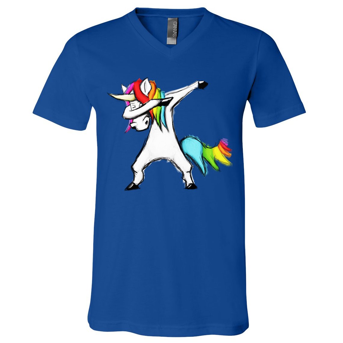 Dabbing Unicorn - Autism Awareness V-Neck T-Shirt