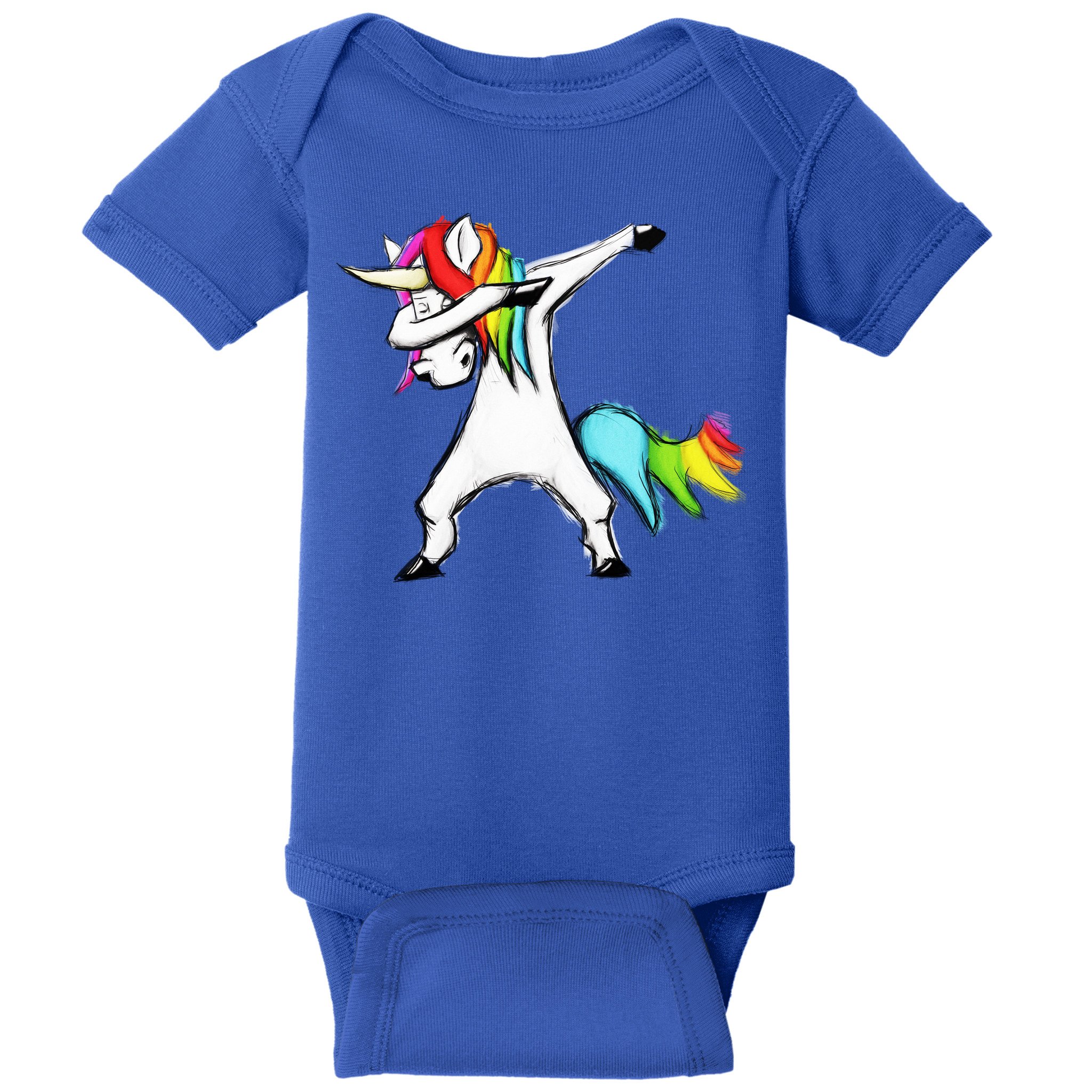 Dabbing Unicorn - Autism Awareness Baby Bodysuit