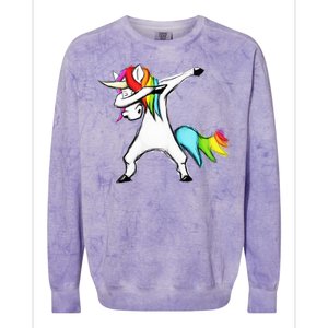 Dabbing Unicorn Colorblast Crewneck Sweatshirt