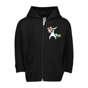 Dabbing Unicorn Toddler Zip Fleece Hoodie