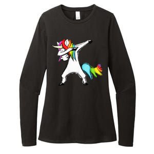 Dabbing Unicorn Womens CVC Long Sleeve Shirt