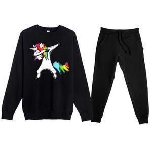 Dabbing Unicorn Premium Crewneck Sweatsuit Set