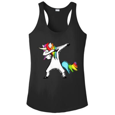 Dabbing Unicorn Ladies PosiCharge Competitor Racerback Tank