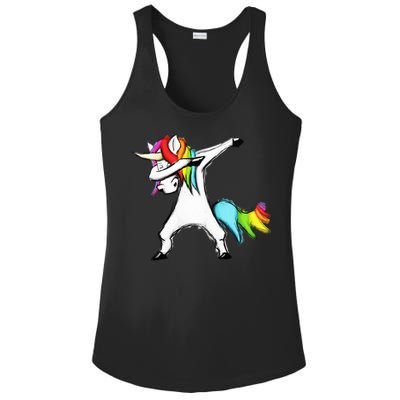 Dabbing Unicorn Ladies PosiCharge Competitor Racerback Tank