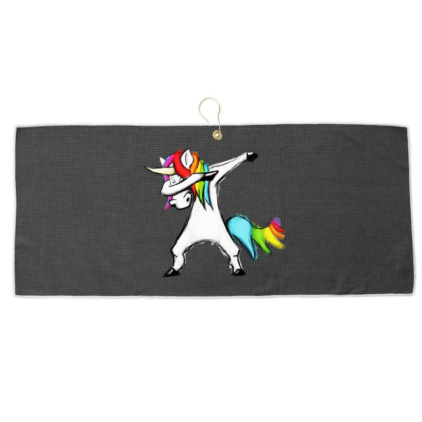Dabbing Unicorn Large Microfiber Waffle Golf Towel