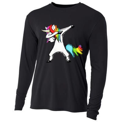 Dabbing Unicorn Cooling Performance Long Sleeve Crew