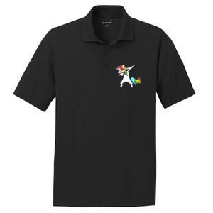 Dabbing Unicorn PosiCharge RacerMesh Polo