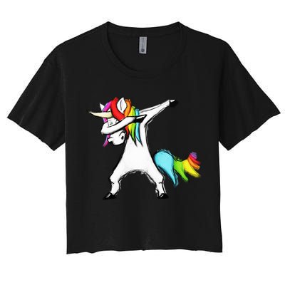 Dabbing Unicorn Crop Top