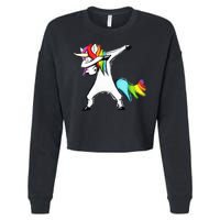 Dabbing Unicorn Cropped Pullover Crew