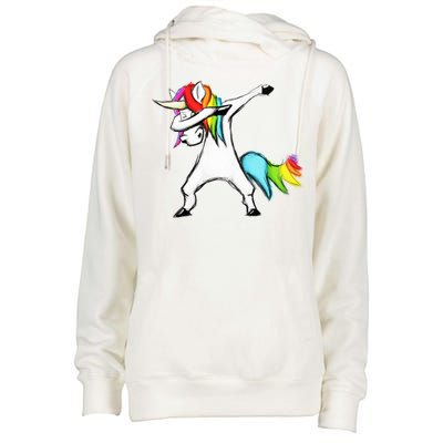 Dabbing Unicorn Womens Funnel Neck Pullover Hood