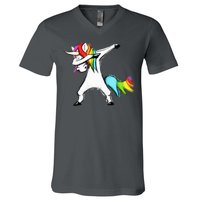 Dabbing Unicorn V-Neck T-Shirt